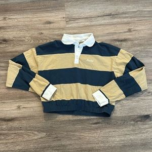 Long Sleeve Striped Dickies Crop Top